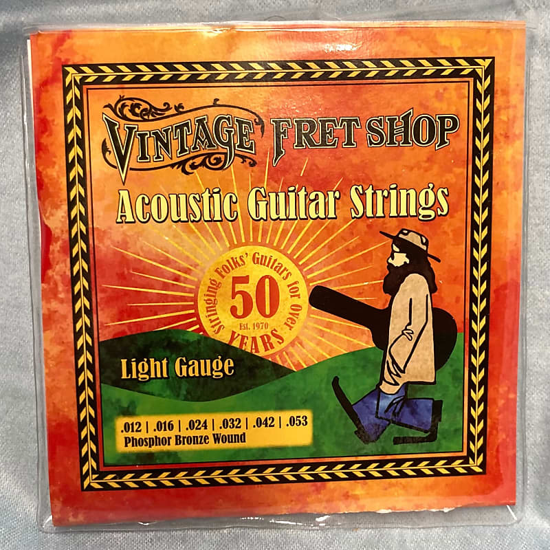 Vintage Fret Shop Light Gauge Acoustic Guitar Strings Set of Reverb