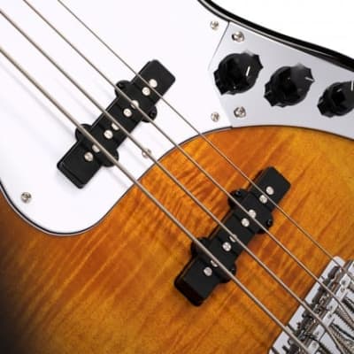 Cort GB Series J-Style Electric Bass Guitar - Two Tone Burst image 2