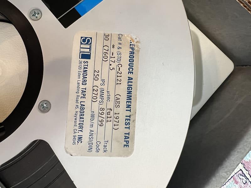 Original 2” Ampex 456 Test Tape- MRL / STL 30 ips 250 (270