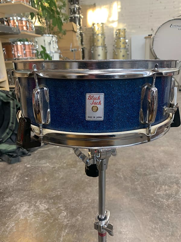 Black Jack Vintage MIJ 5" x 14" Blue Sparkle Snare Drum image 1