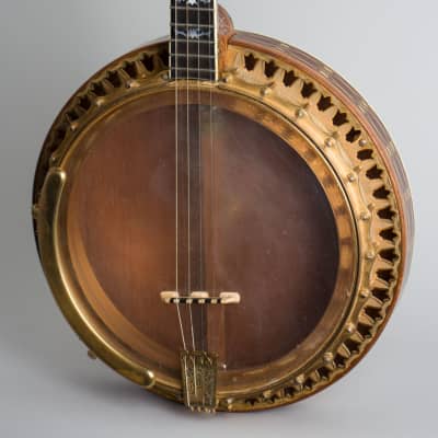 Ludwig  Standard Art Tenor Banjo (1927), ser. #9529, original black hard shell case. image 3