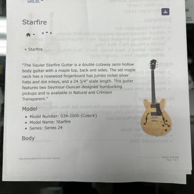 Squier Series 24 Starfire 2002 - 2004 - Natural image 14