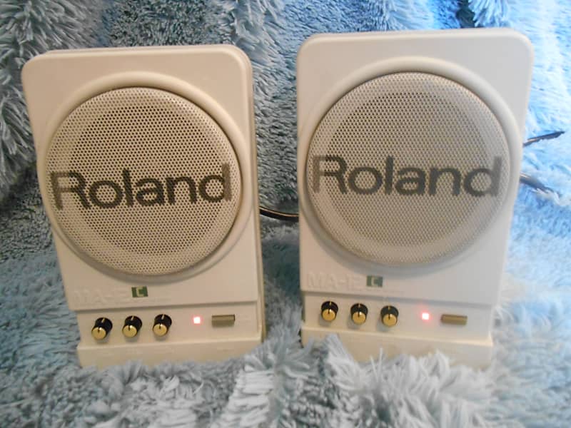 1 Pair Roland MA 12 C Micro Monitor Speakers (2) 10 Watts Reverb