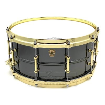 Ludwig LB417BT Black Beauty Snare Drum 14x6.5 w/Brass Trim image 1