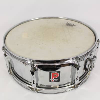 Vintage Premier England 14" x 5" Steel Snare Drum Chrome 8-Lug image 2