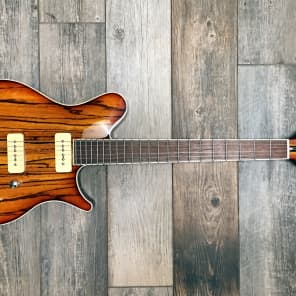Warmoth Velocity Guitar, Chambered, Zebrawood top, thick