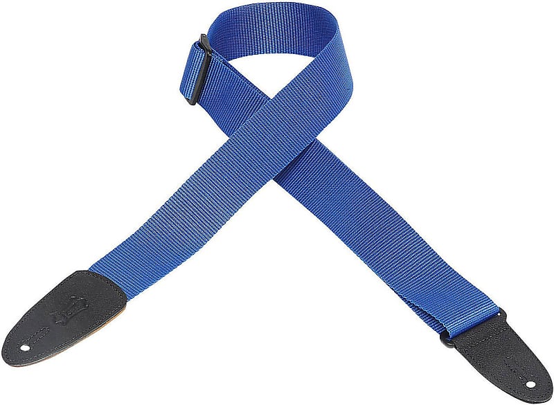 Levy's M8-ROY 2" Soft-Poly Guitar/Bass Strap w/Leather Ends - Royal Blue image 1