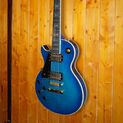 AIO SC77  *Left-Handed Electric Guitar - Blue Burst w/SKB-56 Hard Case image 3