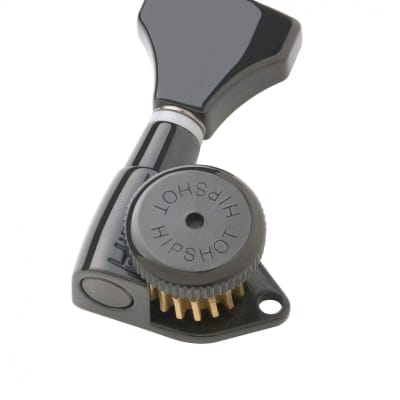 Hipshot Grip-Lock 7 in line non-staggered post Black locking tuner