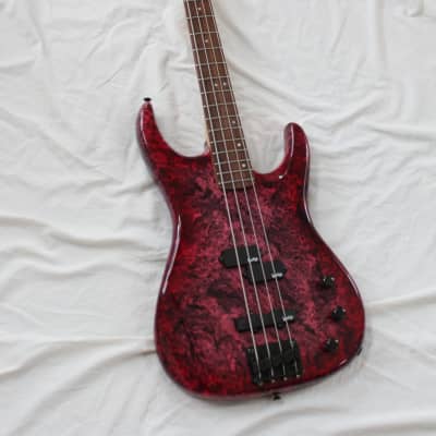 1981 Vantage 525B PJ Rare Made in Japan Vintage 4 String Bass - Purple Red Nebula + Hard Case image 2