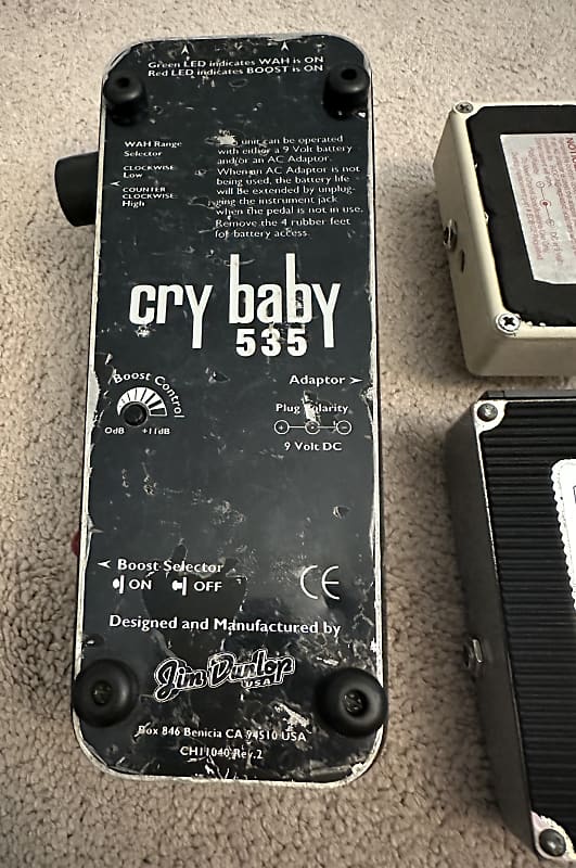 3 Pedals: '90s Dunlop BB535 Wah (Rev 2), '95 MXR Micro Amp