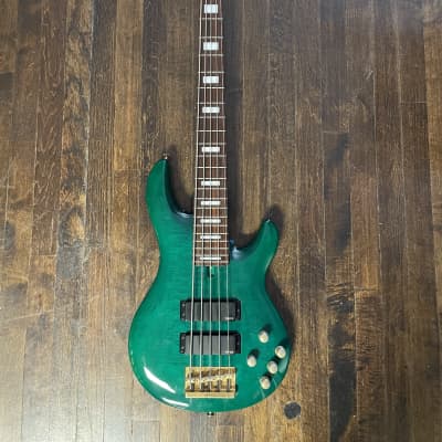 1995 Yamaha BB-N5A 5 String Electric Bass MIJ Emerald Green Nathan East image 2