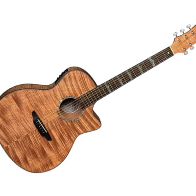 Luna High Tide Exotic Mahogany Grand Concert Cutaway A/E Guitar for sale
