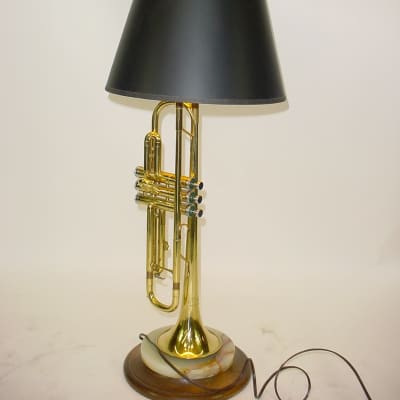 Custom Brass Trumpet Musical Instrument Converted Table Lamp image 1