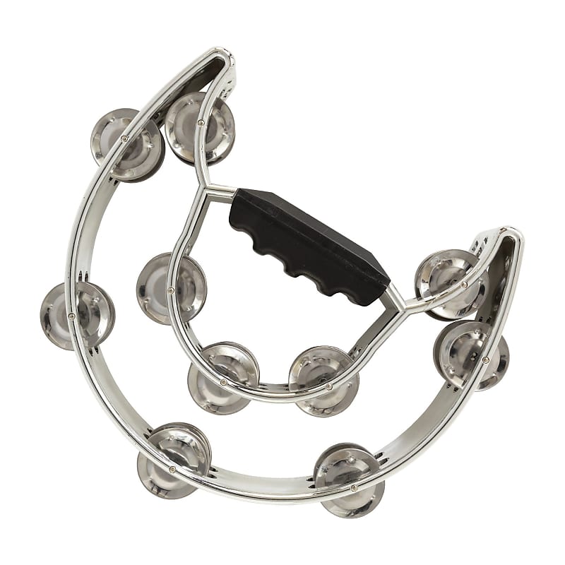 Drumfire Double Row Half Moon Tambourine (Chrome) | Reverb