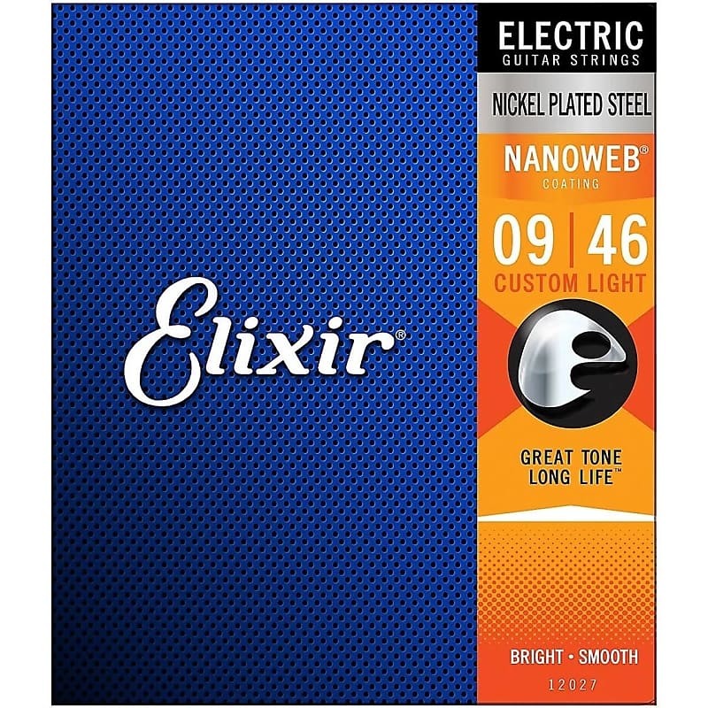 Elixir Electric Nickel Plated Steel Custom Light with NANOWEB Coating image 1