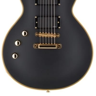 ESP LTD EC-1000 Electric Guitar, Left-Handed, Vintage Black image 2
