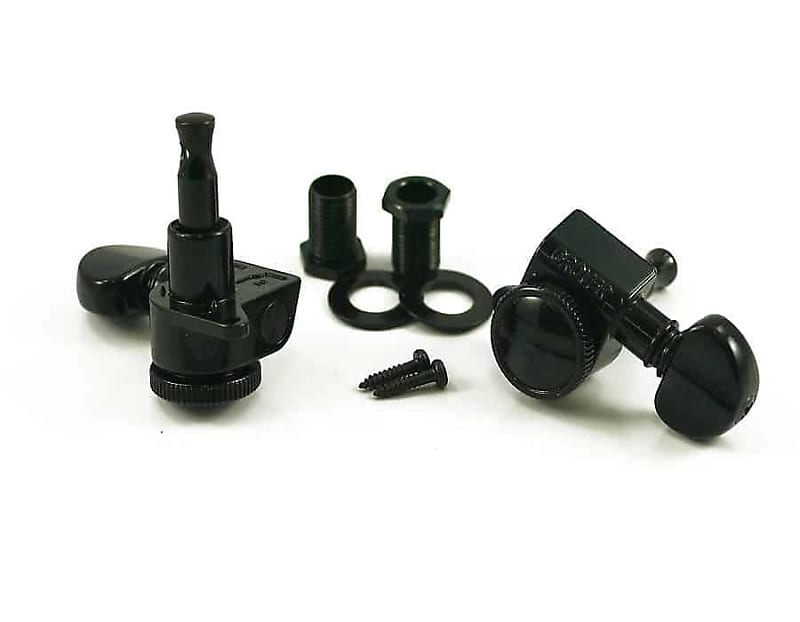 Grover 505BC6 Roto-Grip Mini Locking Rotomatic Tuners, 6 In-Line - Black image 1