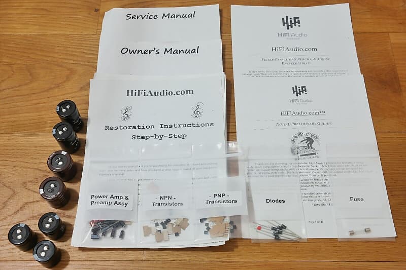 Leak stereo 70 restoration kit filter capacitor repair rebuild fix  			