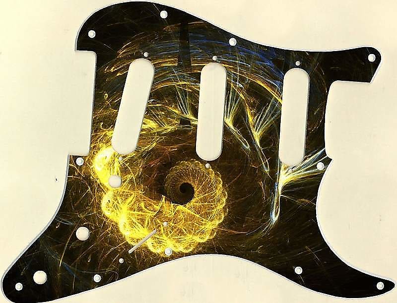 Graphical pickguard Fender Stratcaster Strat SSS 11 Hole Abstract 6 image 1