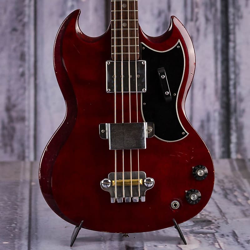Vintage 1970's Aria EB-0 Style Electric Bass, Cherry image 1