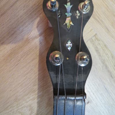 Unknown vintage tenor banjo birdseye maple image 5
