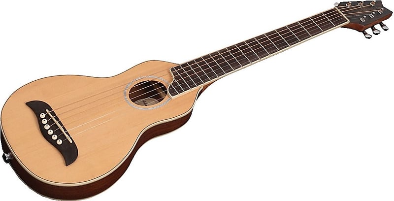 Washburn RO10SK-A Rover Travel Acoustic Guitar, Natural w/ Gig Bag