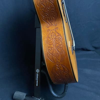 Blueberry Custom Classical Guitar with Tiki Carvings image 14