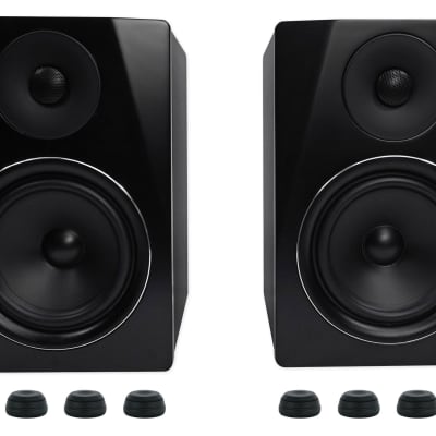 Pair Rockville APM6B 6.5" 350W Studio Monitors+36" Stands+Pads+Headphones 323.9