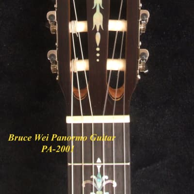 Bruce Wei Solid Spruce & Curly Maple Panormo Guitar, Mop Abalone Inlay PA-2001 image 11