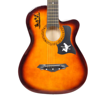 DK-38C Basswood Guitar Bag Straps Picks LCD Tuner Pickguard String Set 2020s Brown image 2