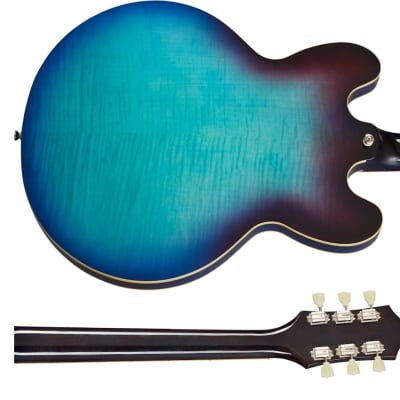 Epiphone ES-335 Figured Semi-Hollow Body Electric Guitar (Blueberry Burst) image 4