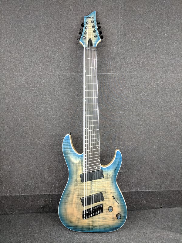 Schecter Prototype 8-String Fanned Fret Electric Guitar Trans Sky