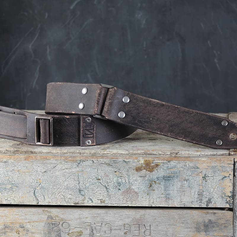 Custom Aged Leather Guitar Strap. 55 inches to 62 inches Reverb