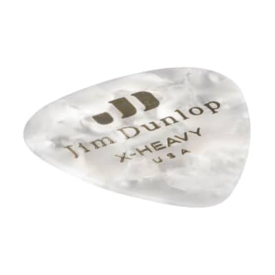 Dunlop 483P04XH Celluloid Standard Classics Extra Heavy Guitar Picks (12-Pack) 2010s White Pearl image 3