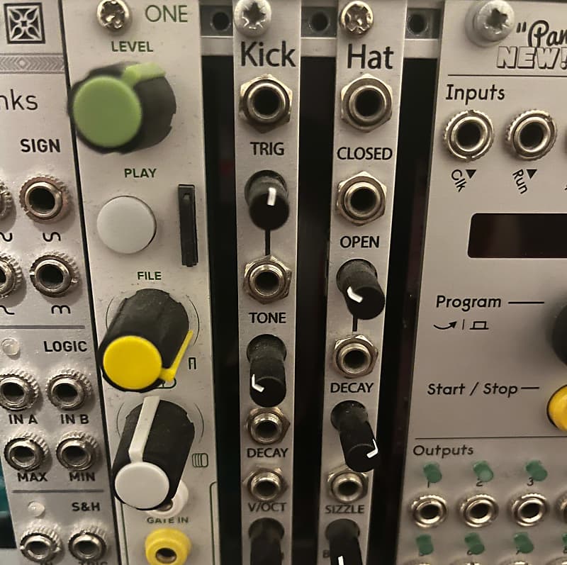 2hp Kick & Hat bundled Eurorack drum modules Silver Reverb