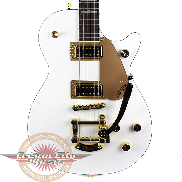 Gretsch G5434T-LTD Limited Edition Pro Jet in White and Gold Penguin Style Demo image 1