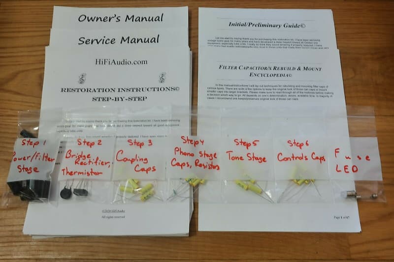 Scott 222D restoration kit filter capacitor repair rebuild fix  			