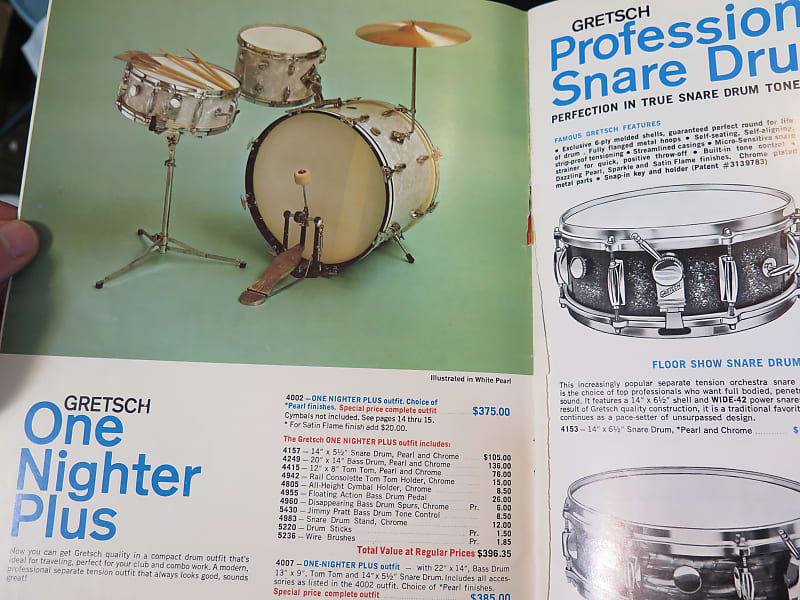 vintage 1966 Fred Gretsch catalog No 43 drum sets one nigher Reverb