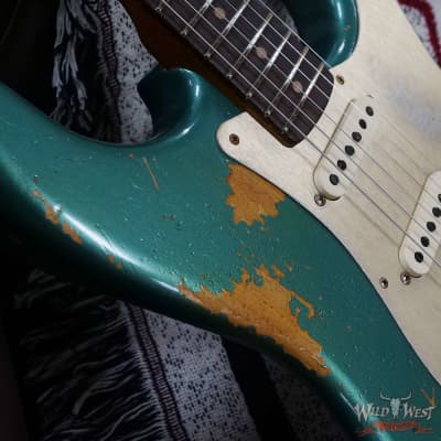 Fender Custom Shop Limited Edition 1959 59' Roasted Stratocaster Heavy Relic Aged Sherwood Green Metallic image 9