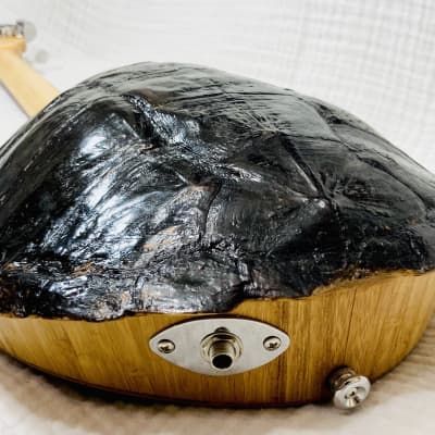 Turtle shell 4 string fretless slide guitar image 12