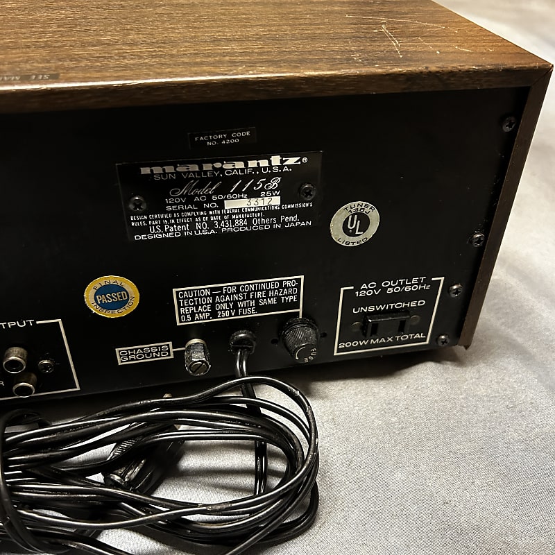 Vintage Marantz Model 115B AM/FM Stereophonic Tuner w