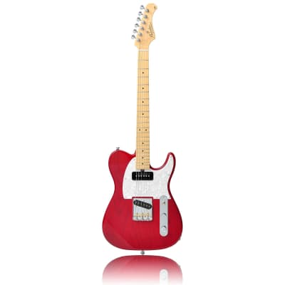 Bacchus Craft Tactics Trans Red Hand Made Telecaster Tele Type MIJ w/ P90 image 5