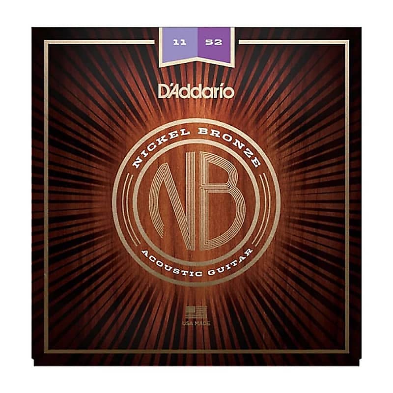 D'Addario NB1152 Nickel Bronze Acoustic Guitar Strings, Custom Light Gauge image 1