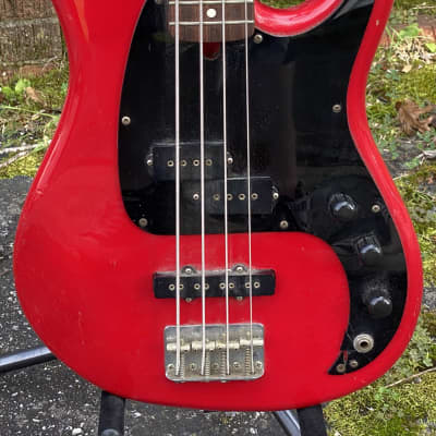 1986 Ibanez Roadstar II 4 String Bass Guitar Red Vintage image 2