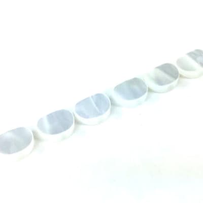 TK-7723-055 (6) White Pearloid Buttons for Mini Grover Rotomatic Guitar Tuners