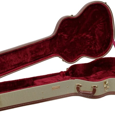 Crossrock Acoustic Bass Guitar Hard Case, Vinyl Leatherette With a Semi-Vintage Look, Tweed image 3