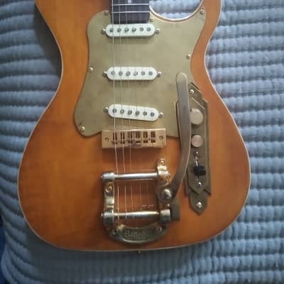 Jonathan Postal Guitars Memphis Rocket Deluxe 2017 Maple with Steampunk Brass Features for sale