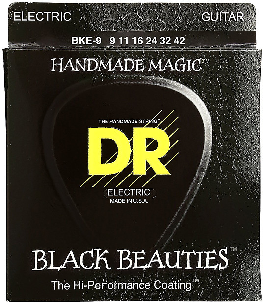 DR BKE-9 Black Beauties Coated Electric Guitar Strings - Light (9-42) image 1