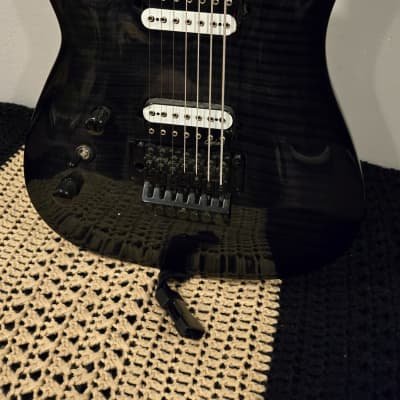 Agile Interceptor 727 Left Handed 7 string Electric Guitar 2015 - Transparent Black Flame image 3